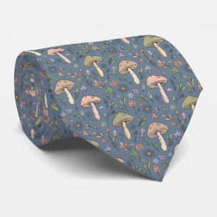 Slate Gray Fungi Botanical   Modern Groomsmen Tie