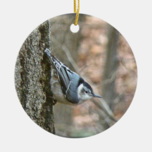 Slate Gray Nuthatch Christmas Songbird Ornament