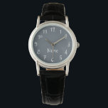 Slate Grey and White Numbers Watch<br><div class="desc">This sample is slate grey and white but you can pick your favourite colour for the solid colour background on this simple watch. You can customize the numbers and text with your favourite colour too. The possibilities for colour combinations to match your wardrobe are virtually limitless! Also, don't forget that...</div>