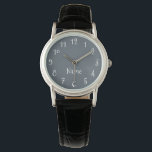 Slate Grey and White Numbers Watch<br><div class="desc">This sample is slate grey and white but you can pick your favourite colour for the solid colour background on this simple watch. You can customize the numbers and text with your favourite colour too. The possibilities for colour combinations to match your wardrobe are virtually limitless! Also, don't forget that...</div>