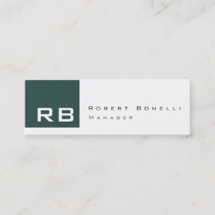 Slate Grey Blanc Monogramme Carte de visite maigre