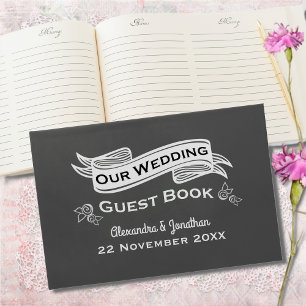 Slate Grey Chalk Style Wedding Guest Book