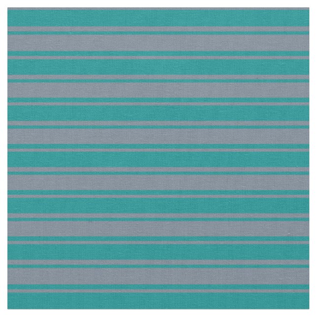 Slate Grey & Dark Cyan Stripes Pattern Fabric (Close Up)