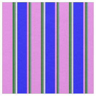 Slate Grey, Dark Green, Violet, Blue & Light Cyan Fabric