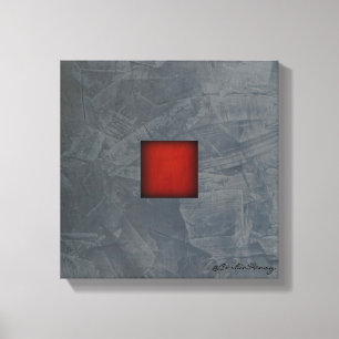 Slate Grey Dramatic Red Modern Art Canvas Print
