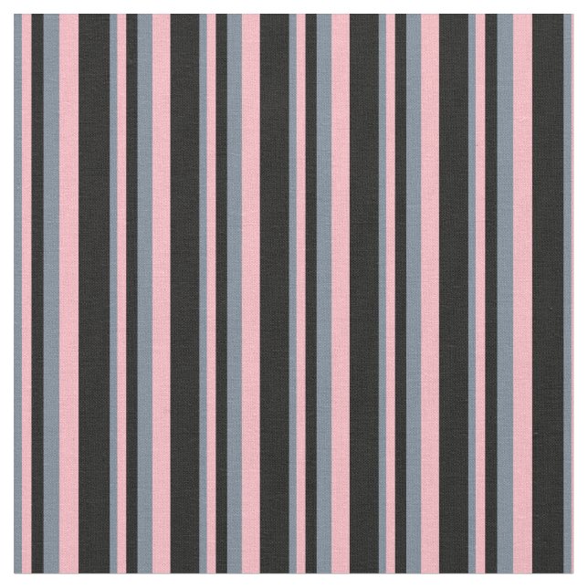 Slate Grey, Light Pink, and Black Coloured Pattern Fabric (Close Up)