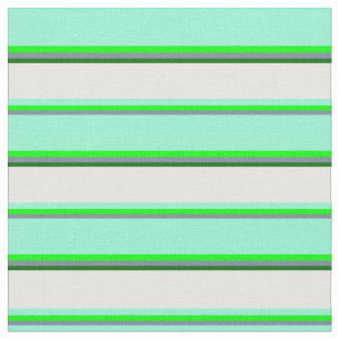 Slate Grey, Lime, Aquamarine, White & Dark Green Fabric