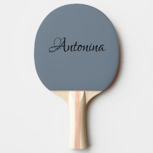 Slate Grey Modern Name   Trendy Minimalist  Ping Pong Paddle
