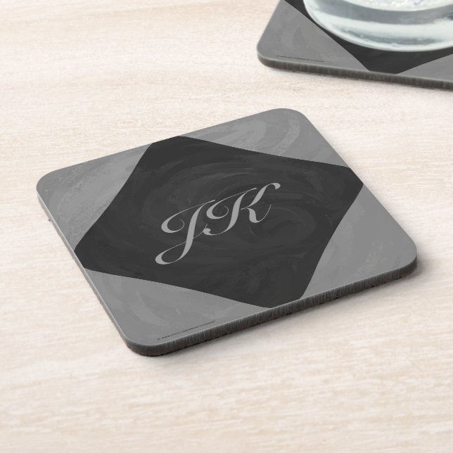 Slate Grey Monogram Coaster (Left Side)