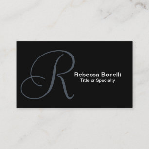 Slate Grey Monogram Consultant Business Card