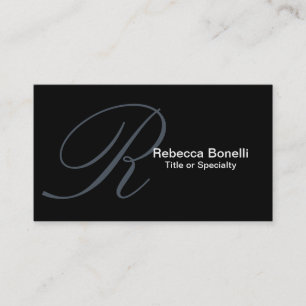 Slate Grey Monogram Consultant Business Card