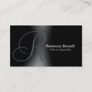 Slate Grey Monogram Consultant Business Card
