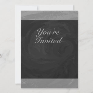 Slate Grey Monogram Invitation