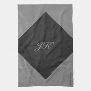 Slate Grey Monogram Kitchen Towel