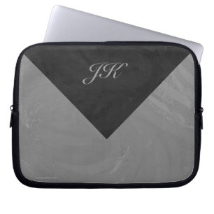 Slate Grey Monogram Laptop Sleeve