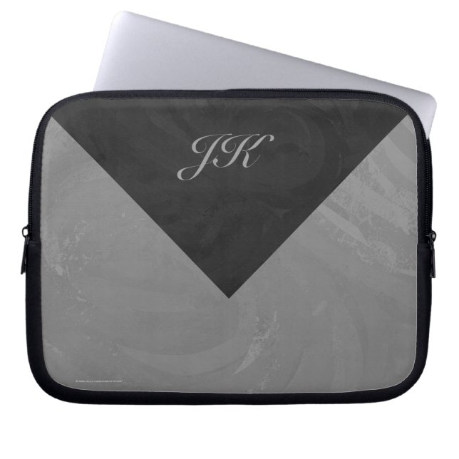 Slate Grey Monogram Laptop Sleeve (Front)