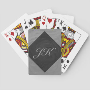 Slate Grey Monogram Playing Cards