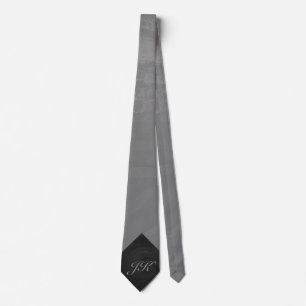 Slate Grey Monogram Tie
