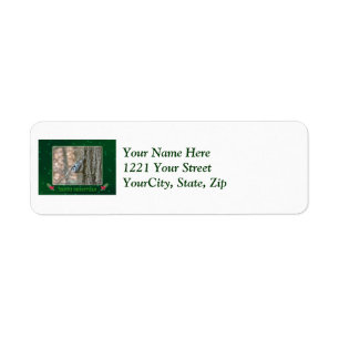 Slate Grey Nuthatch Christmas Address Label