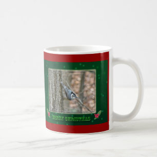 Slate Grey Nuthatch Christmas Songbird Christmas Coffee Mug