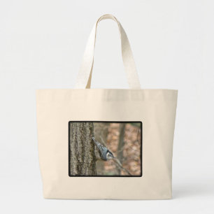 Slate Grey Nuthatch Songbird Coordinated Items Large Tote Bag