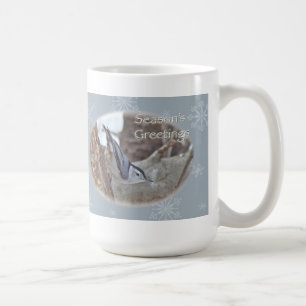 Slate Grey Nuthatch Songbird Seasons Greetings Coffee Mug