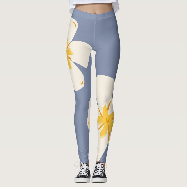 Slate Grey Orchid Leggings  (Front)