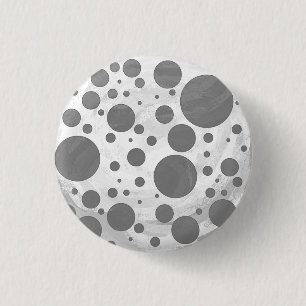 Slate Grey Polka Dot Pattern 1 Inch Round Button
