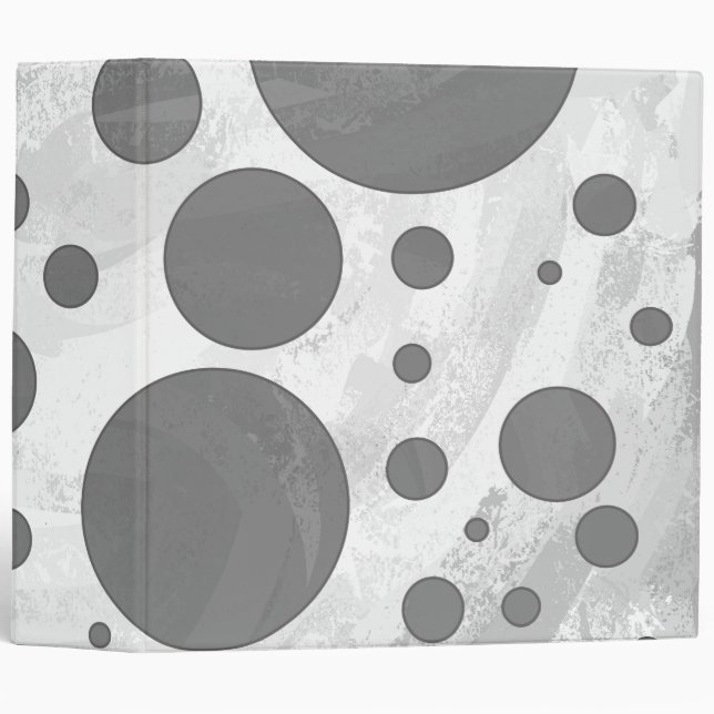 Slate Grey Polka Dot Pattern Binder (Front/Spine)