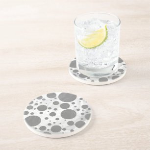 Slate Grey Polka Dot Pattern Coaster