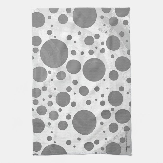 Slate Grey Polka Dot Pattern Kitchen Towel (Vertical)