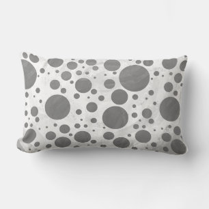 Slate Grey Polka Dot Pattern Lumbar Pillow