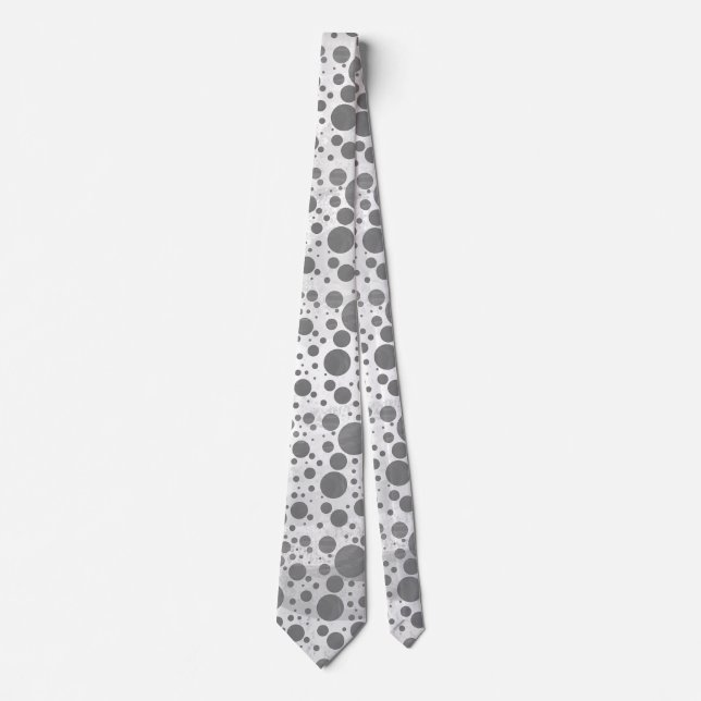 Slate Grey Polka Dot Pattern Tie (Front)