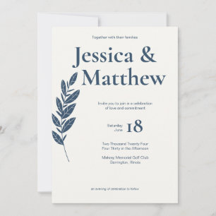 Slate Grey Rustic Chic All-in-One Wedding Invitation