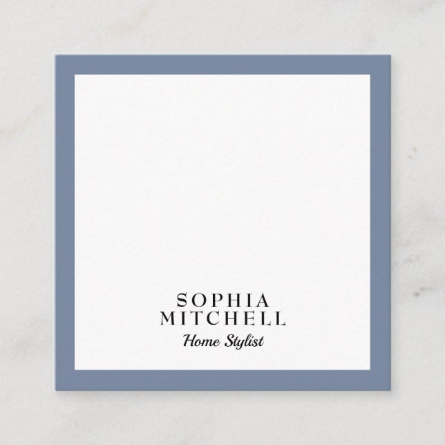 Slate Grey Square Business Cards (Front)