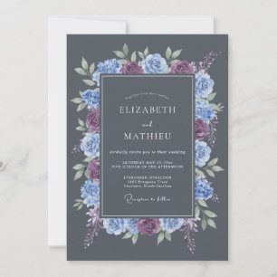 Slate Grey Sublime Winter Wedding Invitation