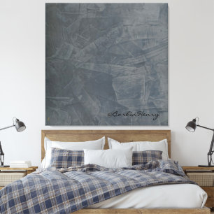 Slate Grey Textured Plaster Minimalist Canvas Print
