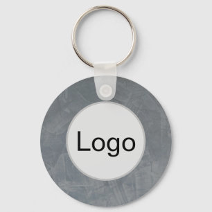 Slate Grey Venetian Plaster Logo Monogram Keychain