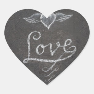 Slate Love in Chalk Heart Heart Sticker