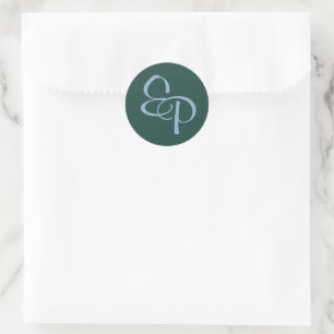 Slate on Forest Script Monogram Envelope Seal