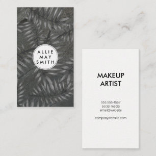Slate Palm Leaves Background Business Card