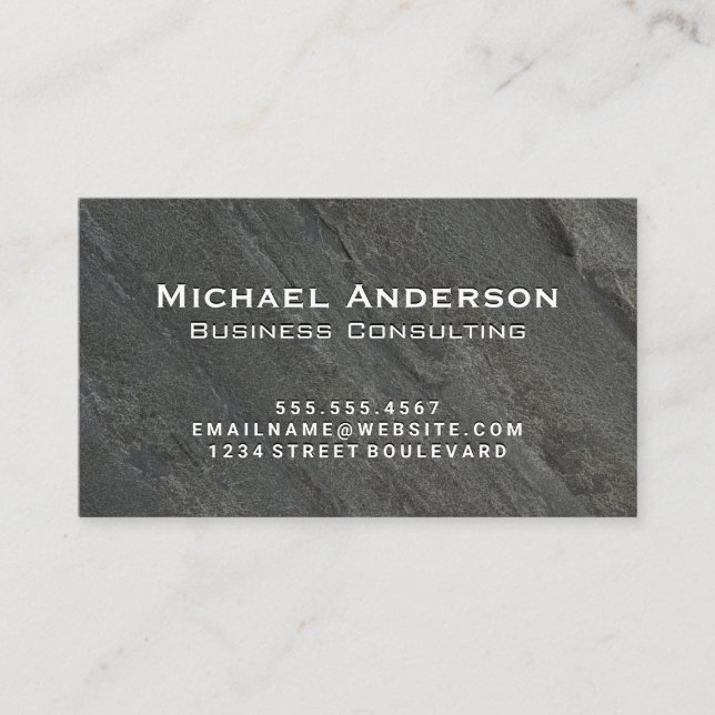 Slate Rock Background Business Card (Front)