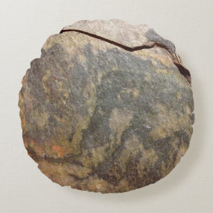 Slate Rock Stone Round Pillow