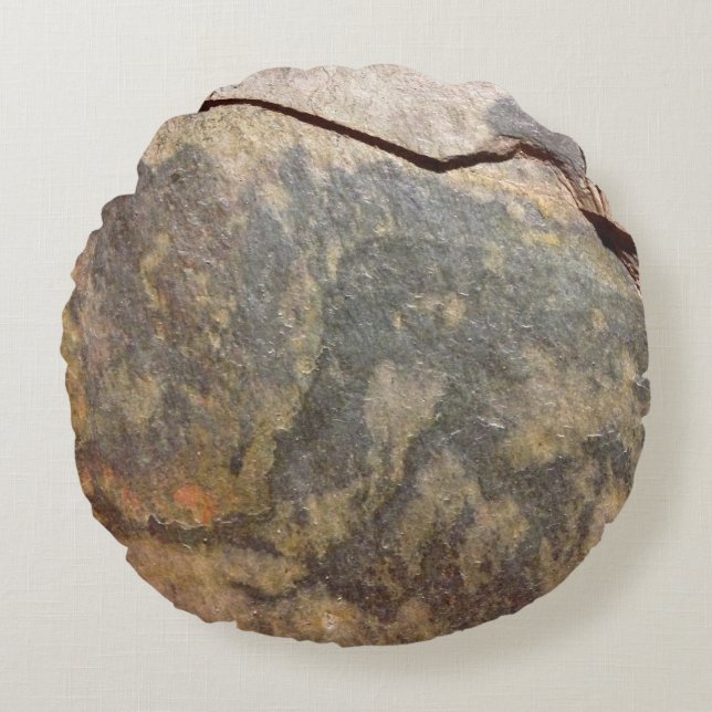 Slate Rock Stone Round Pillow (Front)