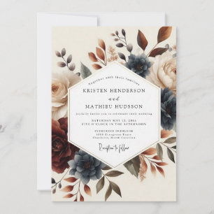 Slate Russet Autumnal Wedding Invitation