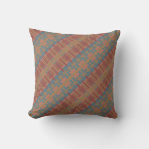 Slate Rust Shades Tan Diagonal Mediterranean Rows Throw Pillow