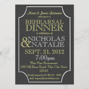 Slate Sign Board Rehearsal Dinner Invitation
