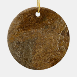 Slate Stone Background - Customized Template Blank Ceramic Ornament