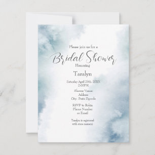 Slate Watercolor Abstract Frame Invitation