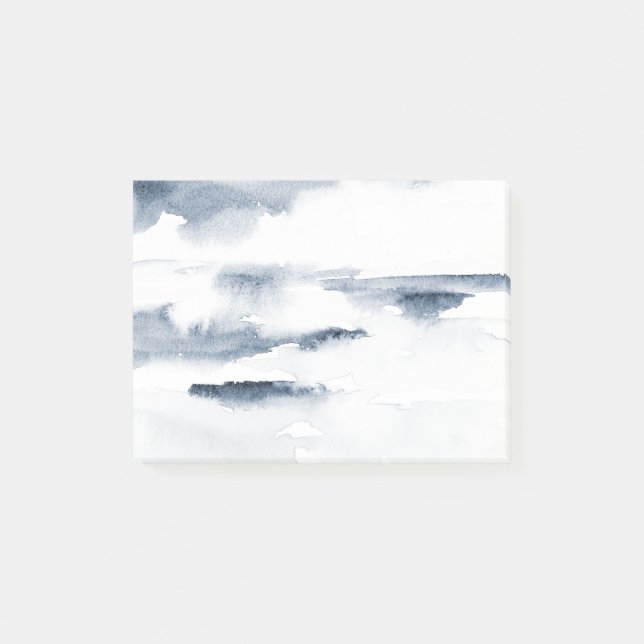 Slate Watercolor Abstract Post-it Notes (Front)